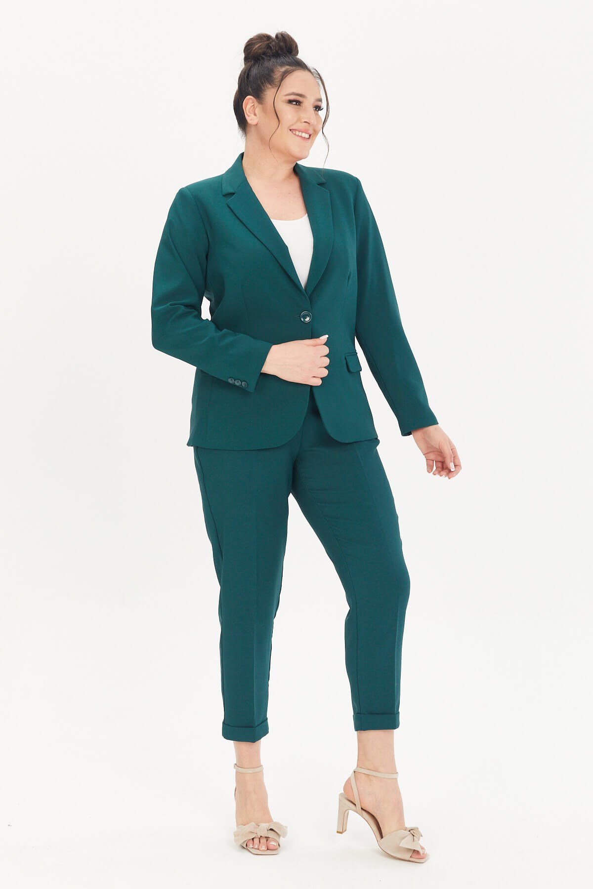 Myline-Cep Detaylı Slim Fit Klasik Pantolon-Büyük Beden Pantolon-66599