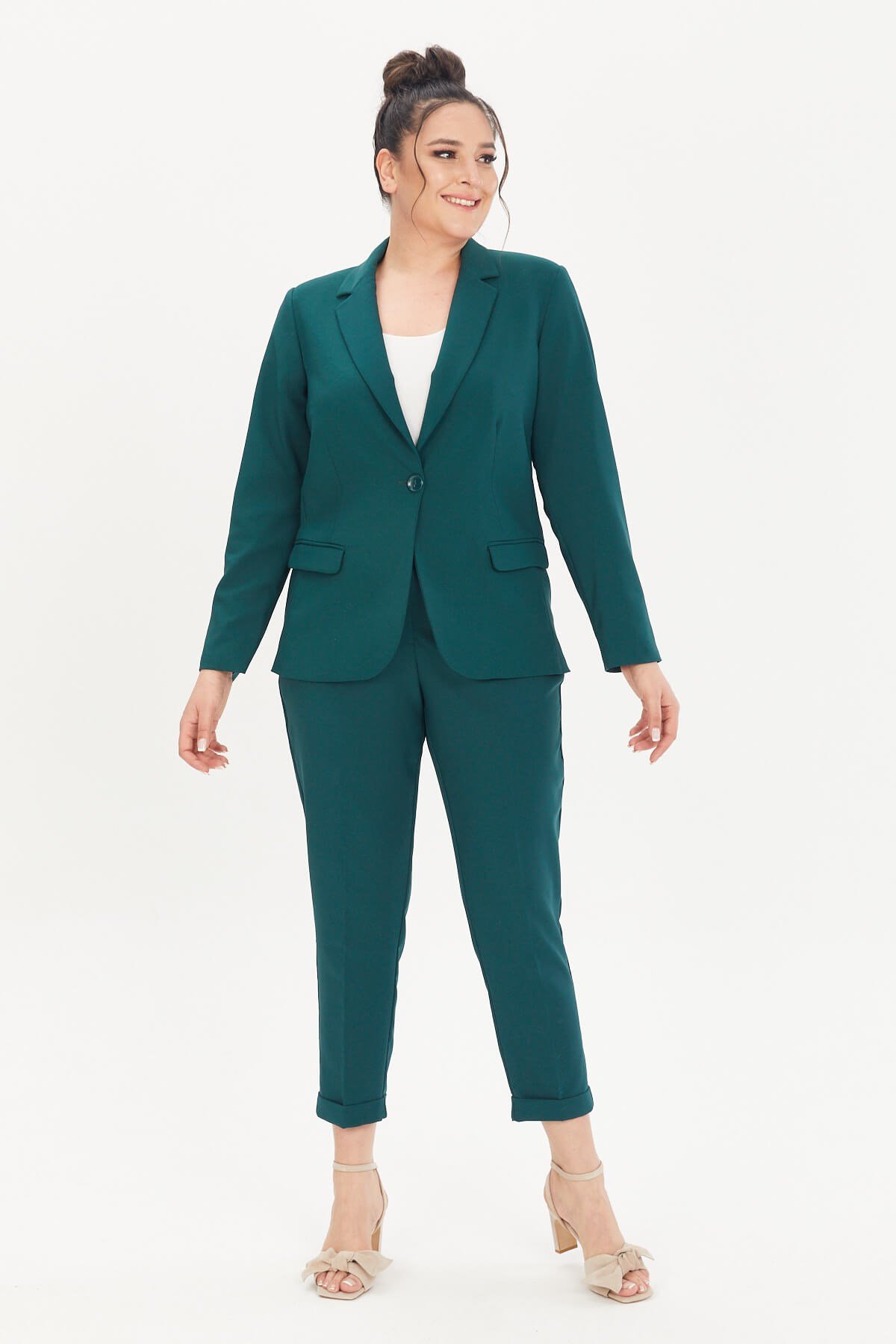 Myline-Cep Detaylı Slim Fit Klasik Pantolon-Büyük Beden Pantolon-66599