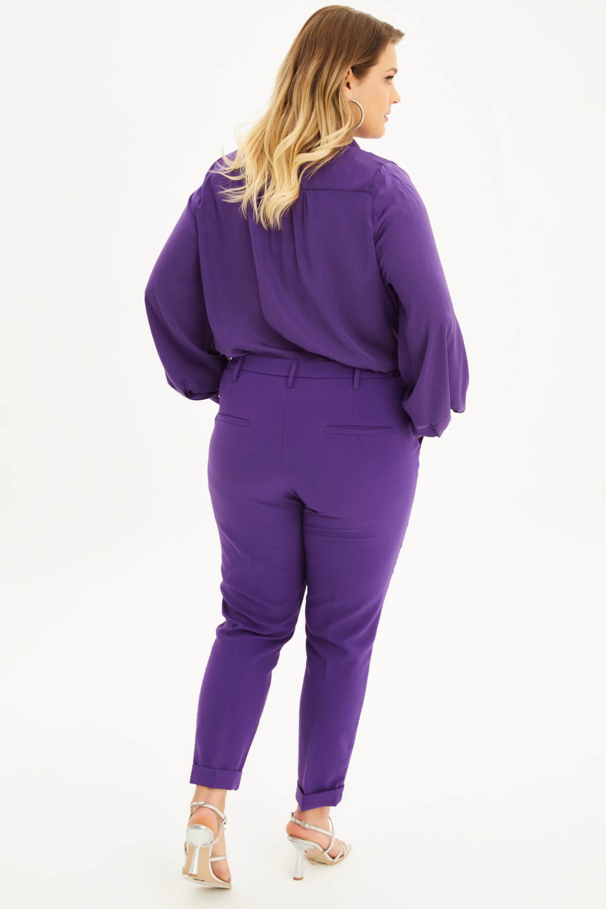 Myline-Cep Detaylı Slim Fit Klasik Pantolon-Büyük Beden Pantolon-118372