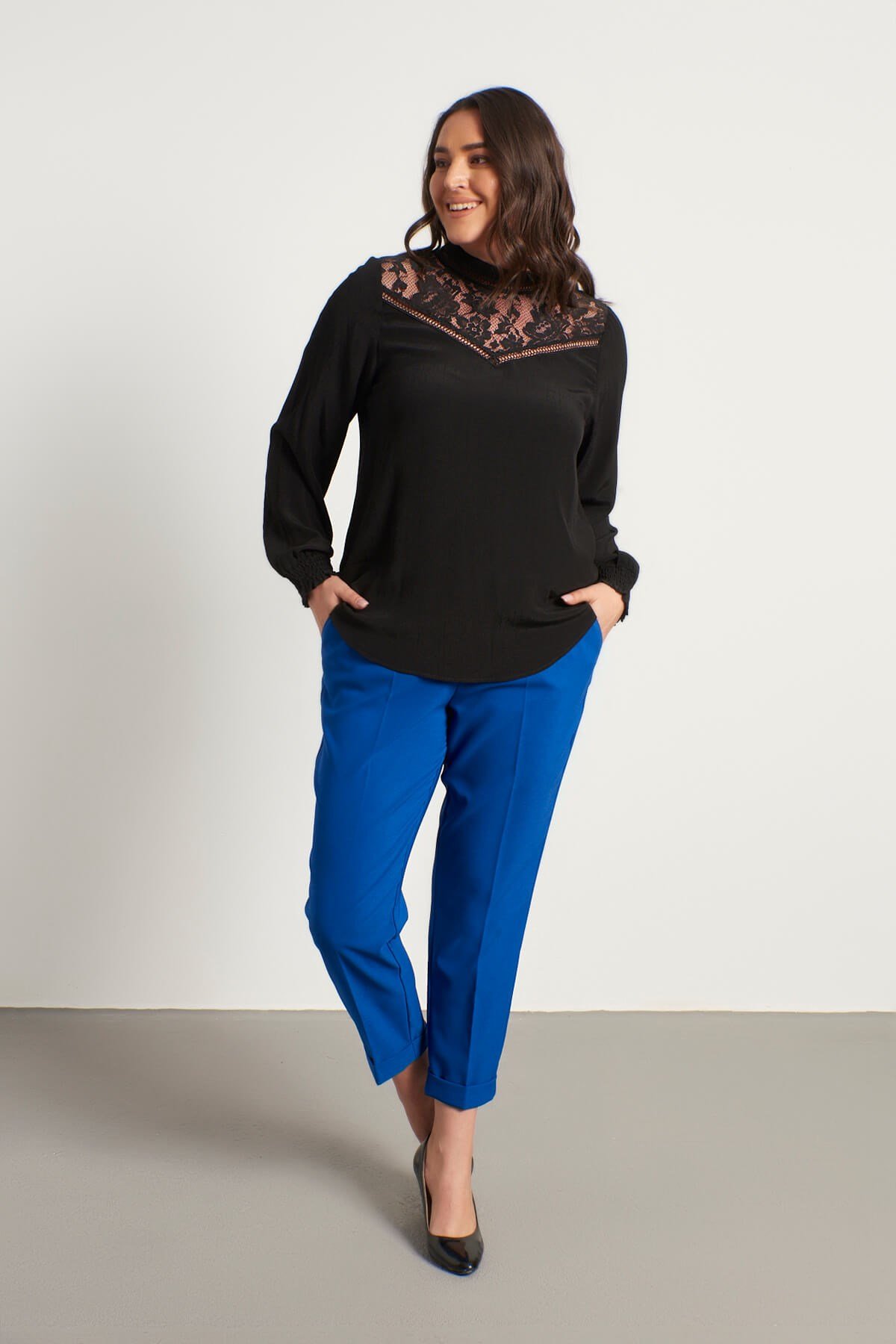 Myline-Cep Detaylı Slim Fit Klasik Pantolon-Büyük Beden Pantolon-56298