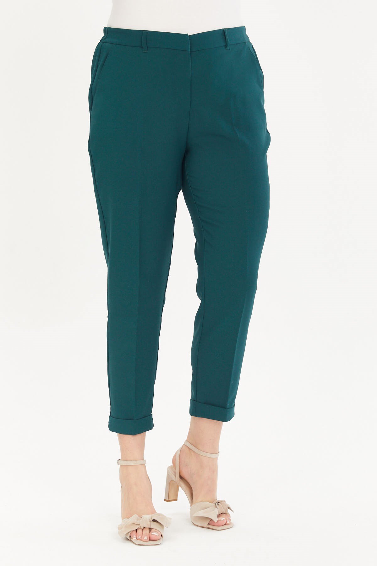 Myline-Cep Detaylı Slim Fit Klasik Pantolon-Büyük Beden Pantolon-66599