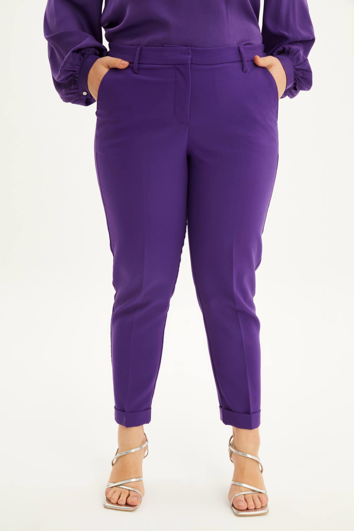 Myline-Cep Detaylı Slim Fit Klasik Pantolon-Büyük Beden Pantolon-118372