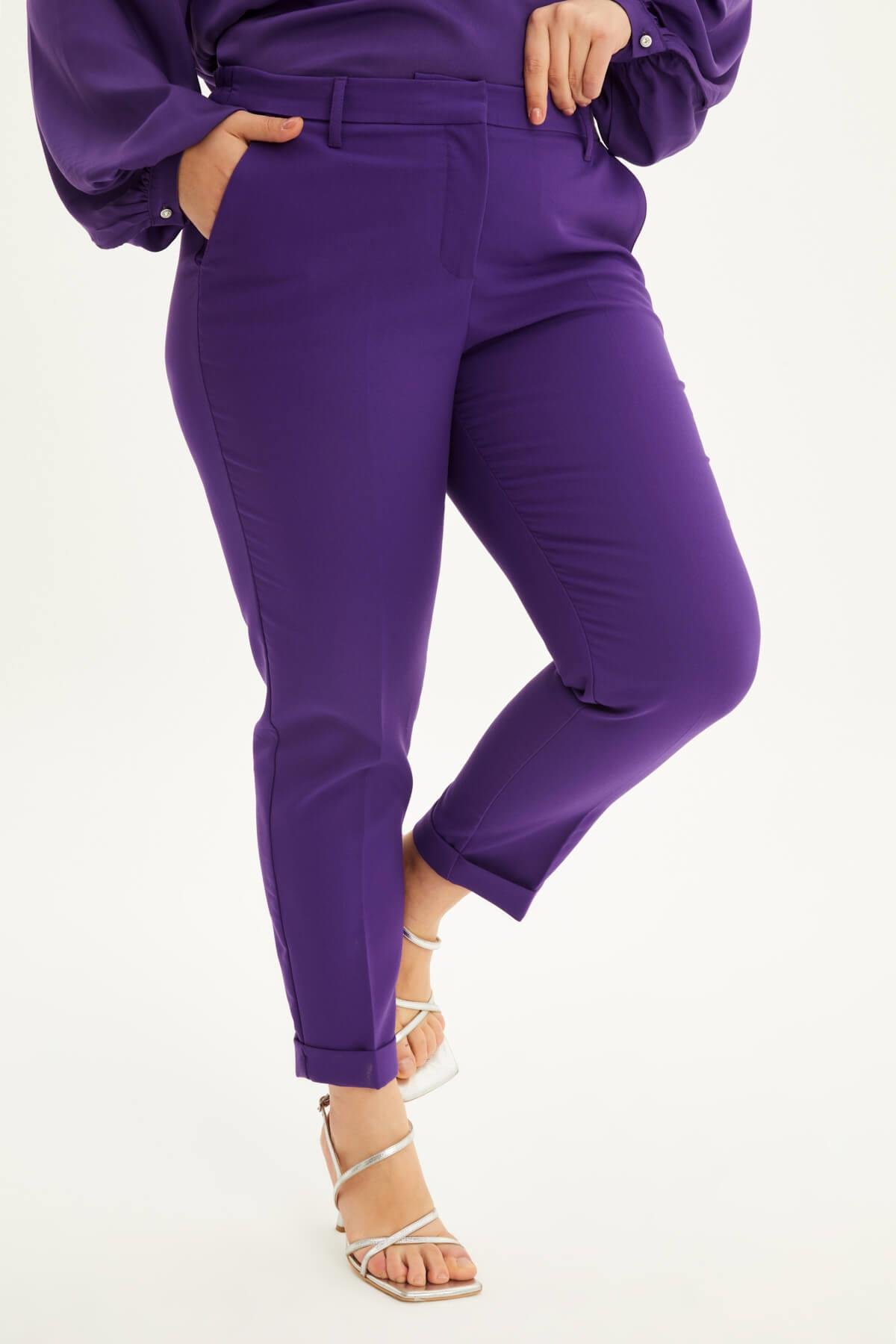 Myline-Cep Detaylı Slim Fit Klasik Pantolon-Büyük Beden Pantolon-118372