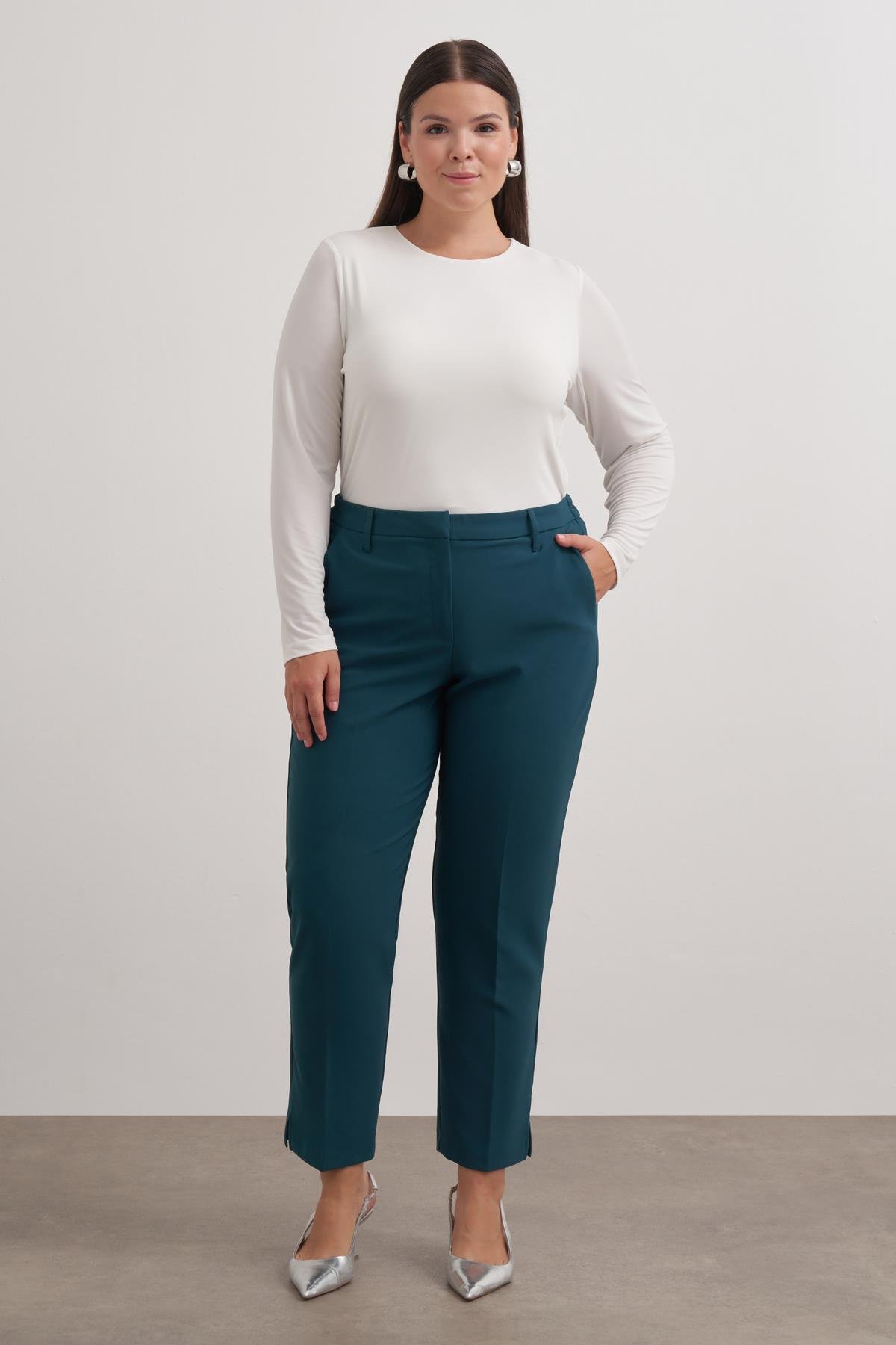 Myline-Cepli Yüksek Bel Pantolon-Büyük Beden Pantolon-149602