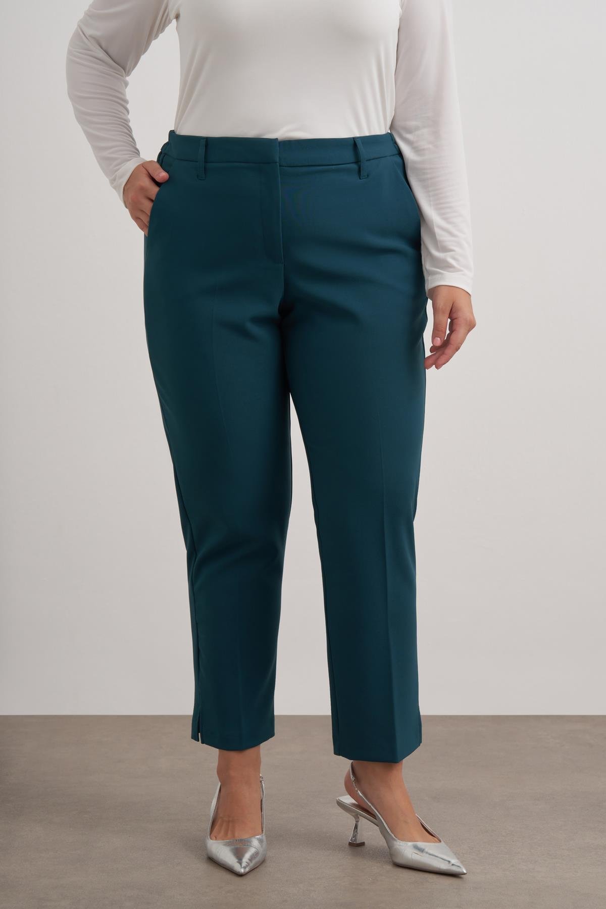 Myline-Cepli Yüksek Bel Pantolon-Büyük Beden Pantolon-149602