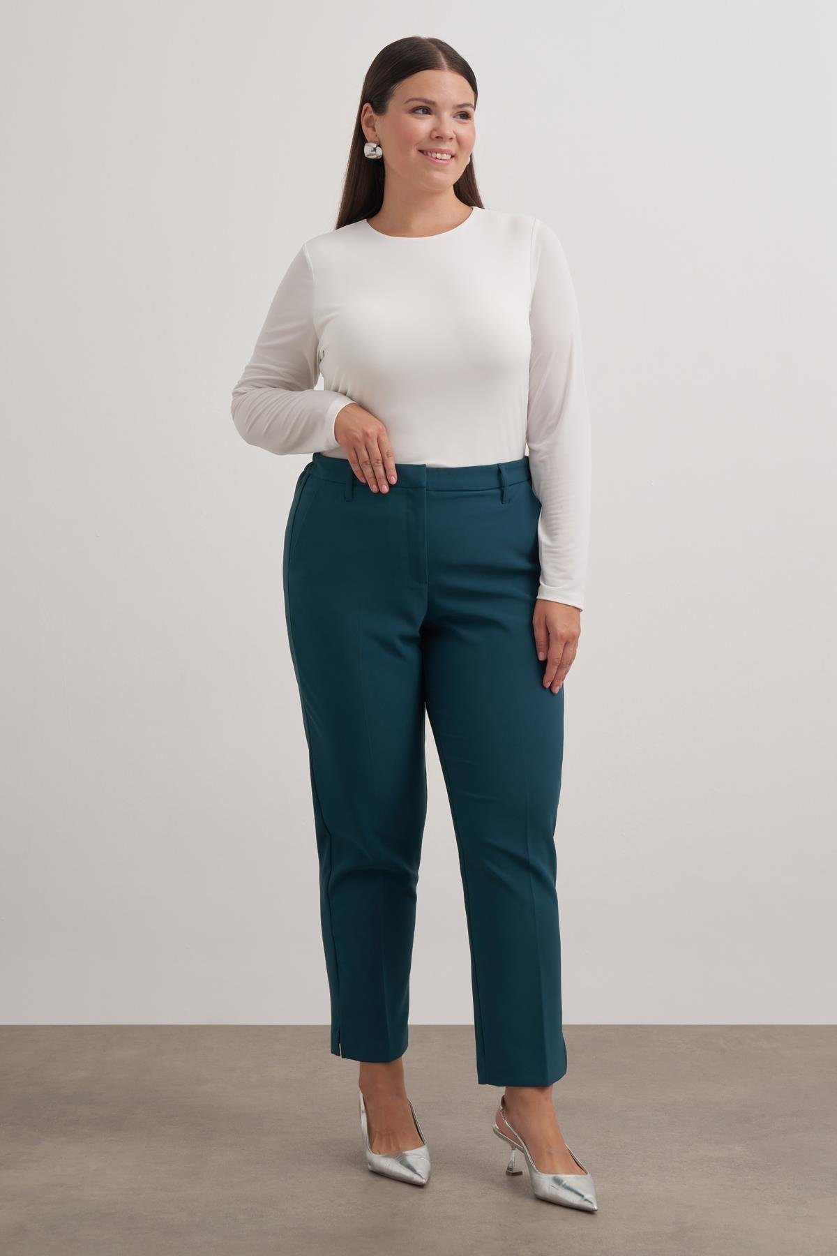 Myline-Cepli Yüksek Bel Pantolon-Büyük Beden Pantolon-149602