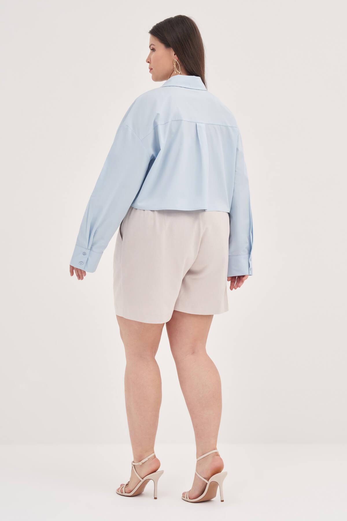 Myline-Crop Gömlek -Büyük Beden Gömlek-139151