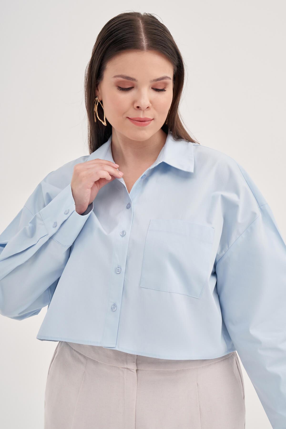 Myline-Crop Gömlek -Büyük Beden Gömlek-139151