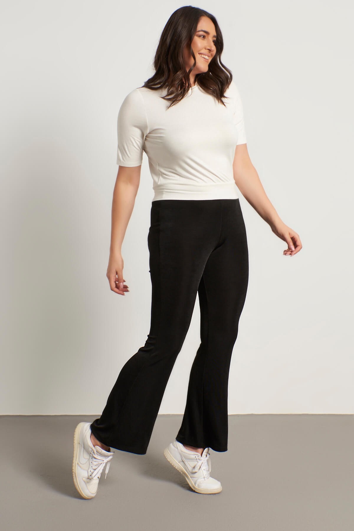 Myline-Crop Penye Bluz-Büyük Beden Tişört-56314