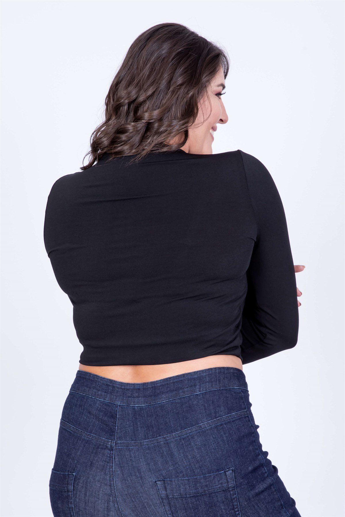 Myline-Crop Üst-Büyük Beden Bluz-35140