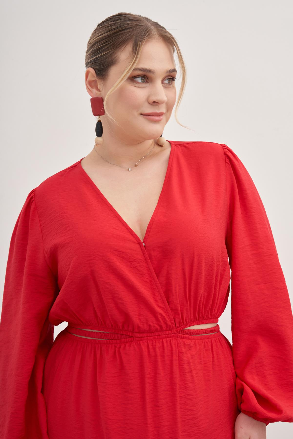 Myline-CUT-OUT Elbise-Büyük Beden Elbise-139135