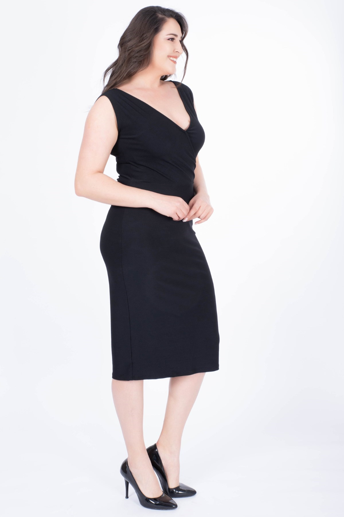 MYLINE-Damla Yaka Anvelop Elbise-Elbise-34564