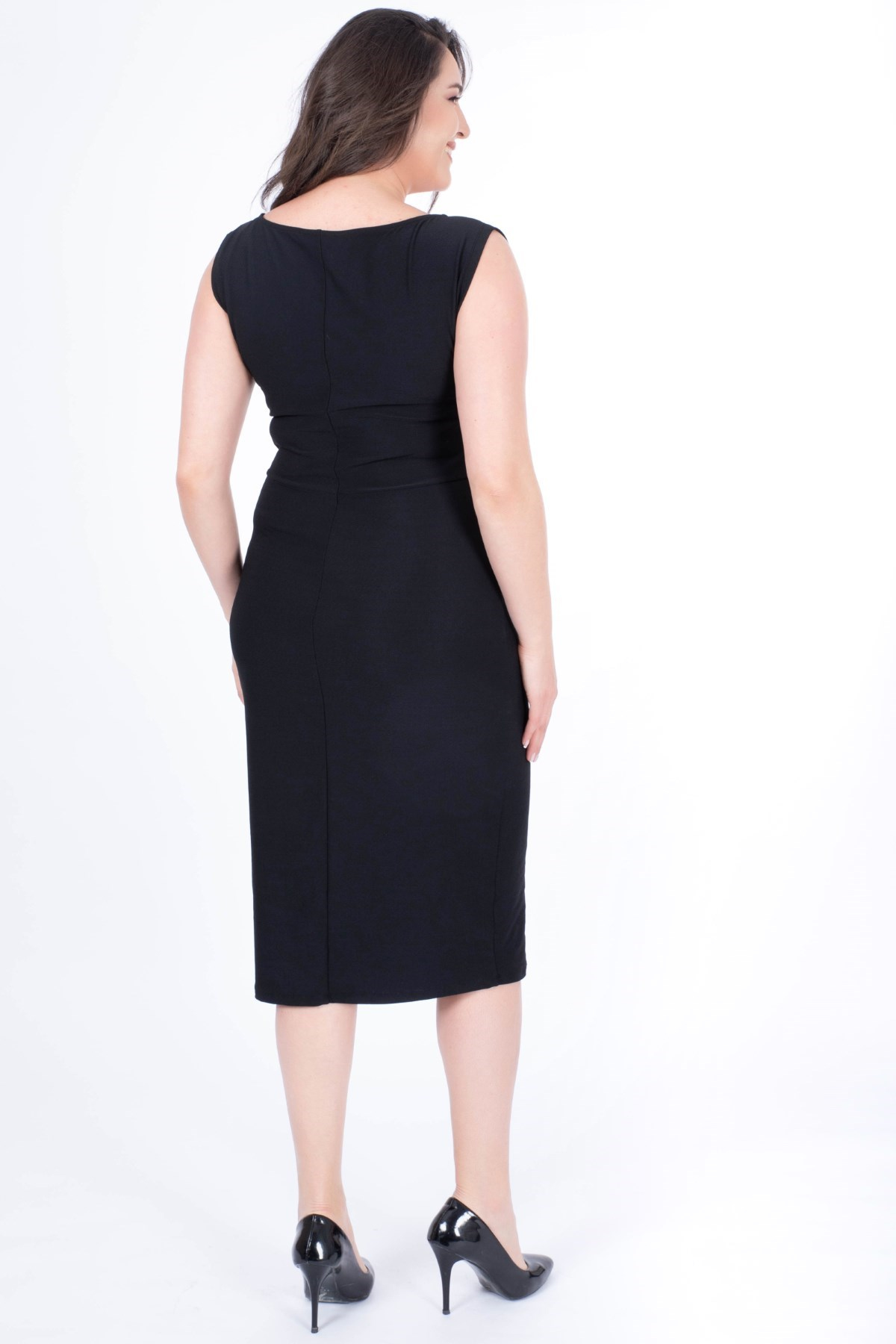 MYLINE-Damla Yaka Anvelop Elbise-Elbise-34564