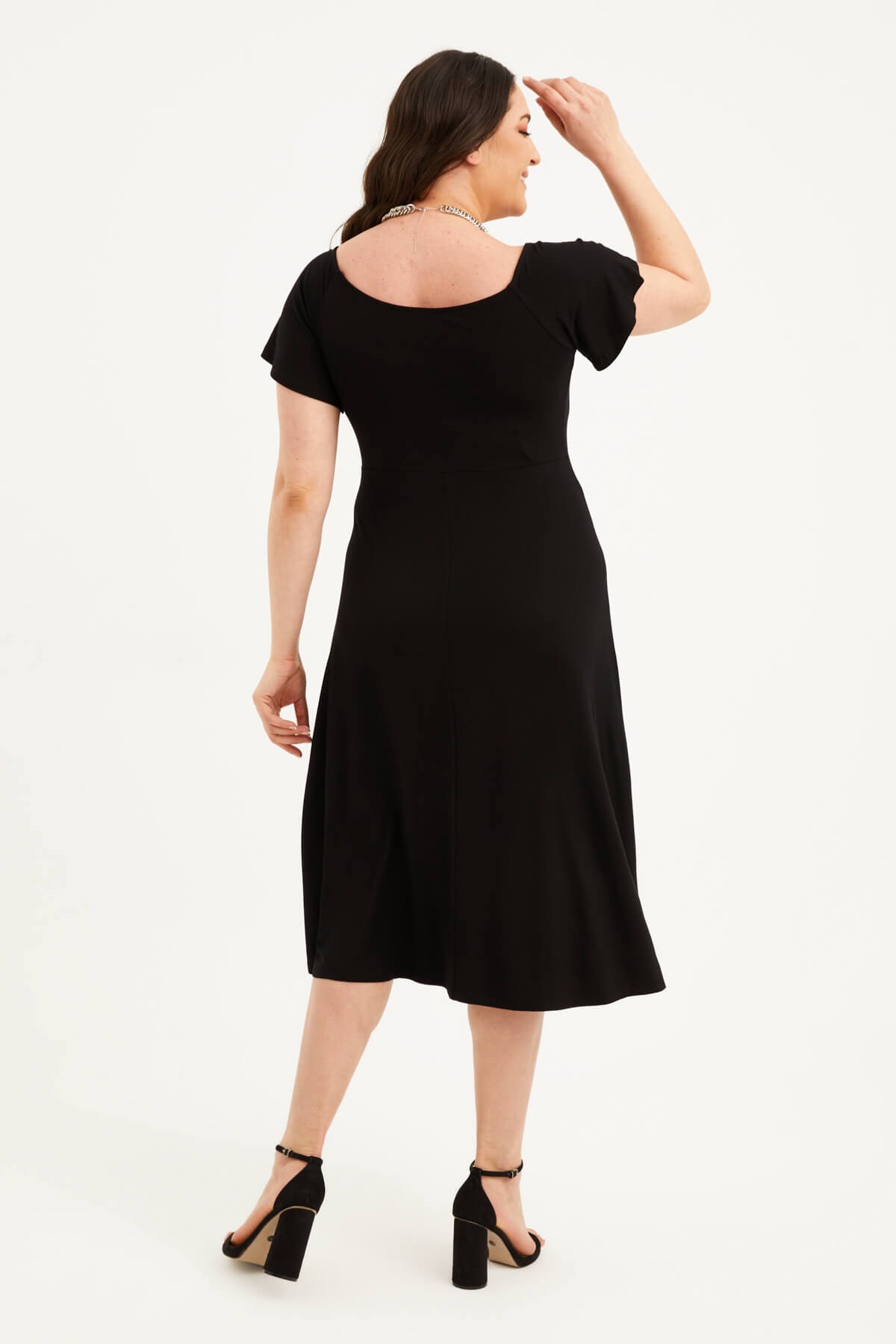 Myline-Damla Yaka Uzun Elbise-Büyük Beden Günlük Elbiseler-77392