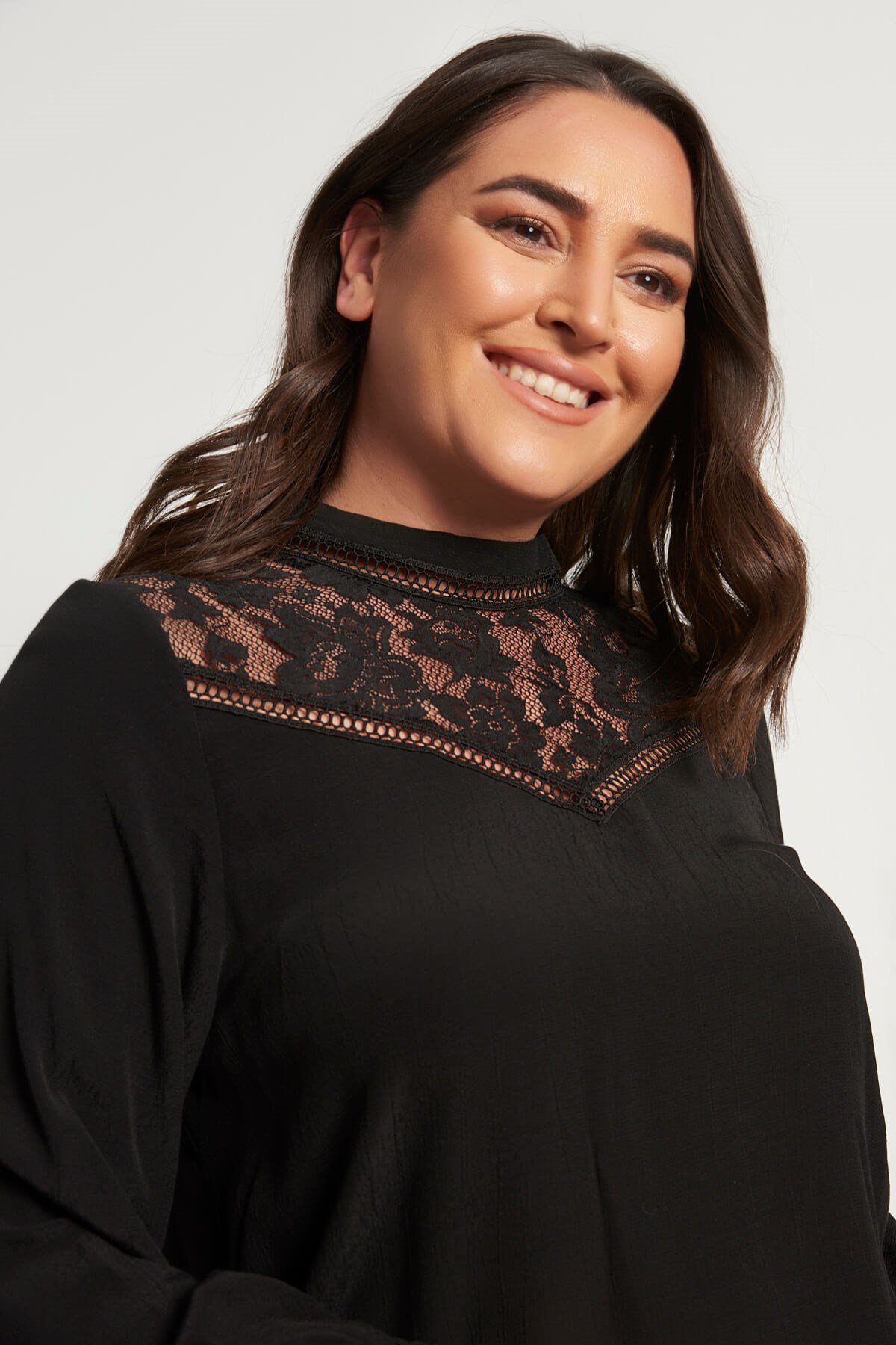 Myline-Dantel Detaylı Bluz-Büyük Beden Bluz-56061