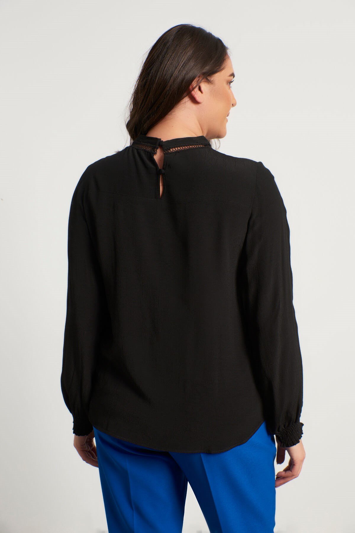 Myline-Dantel Detaylı Bluz-Büyük Beden Bluz-56061