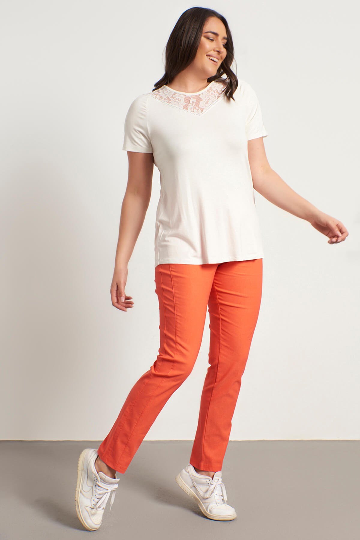 Myline-Dantel ve Pul Detaylı Bluz-Büyük Beden Bluz-46016