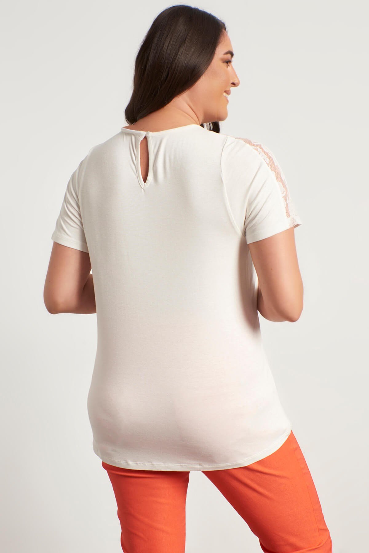 Myline-Dantel ve Pul Detaylı Bluz-Büyük Beden Bluz-46016