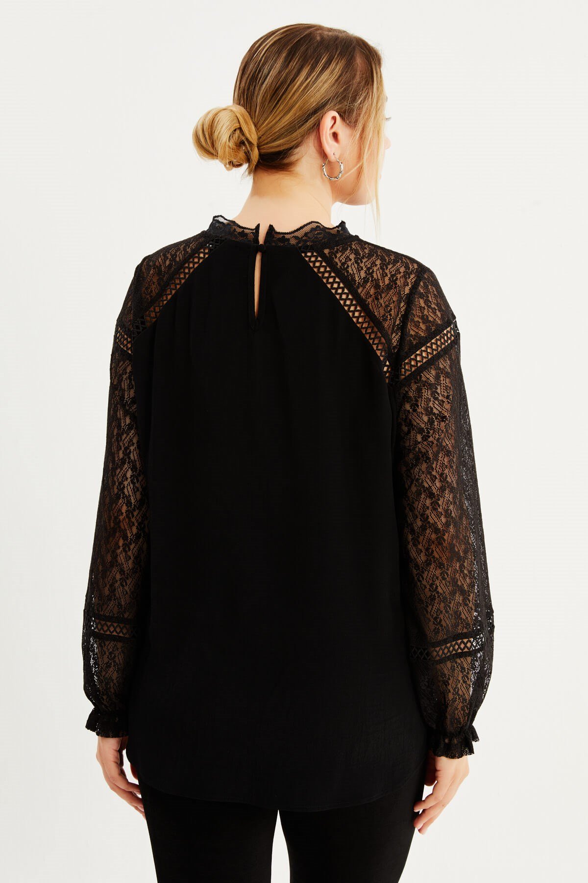 Myline-Dantelli Bluz-Büyük Beden Bluz-87996