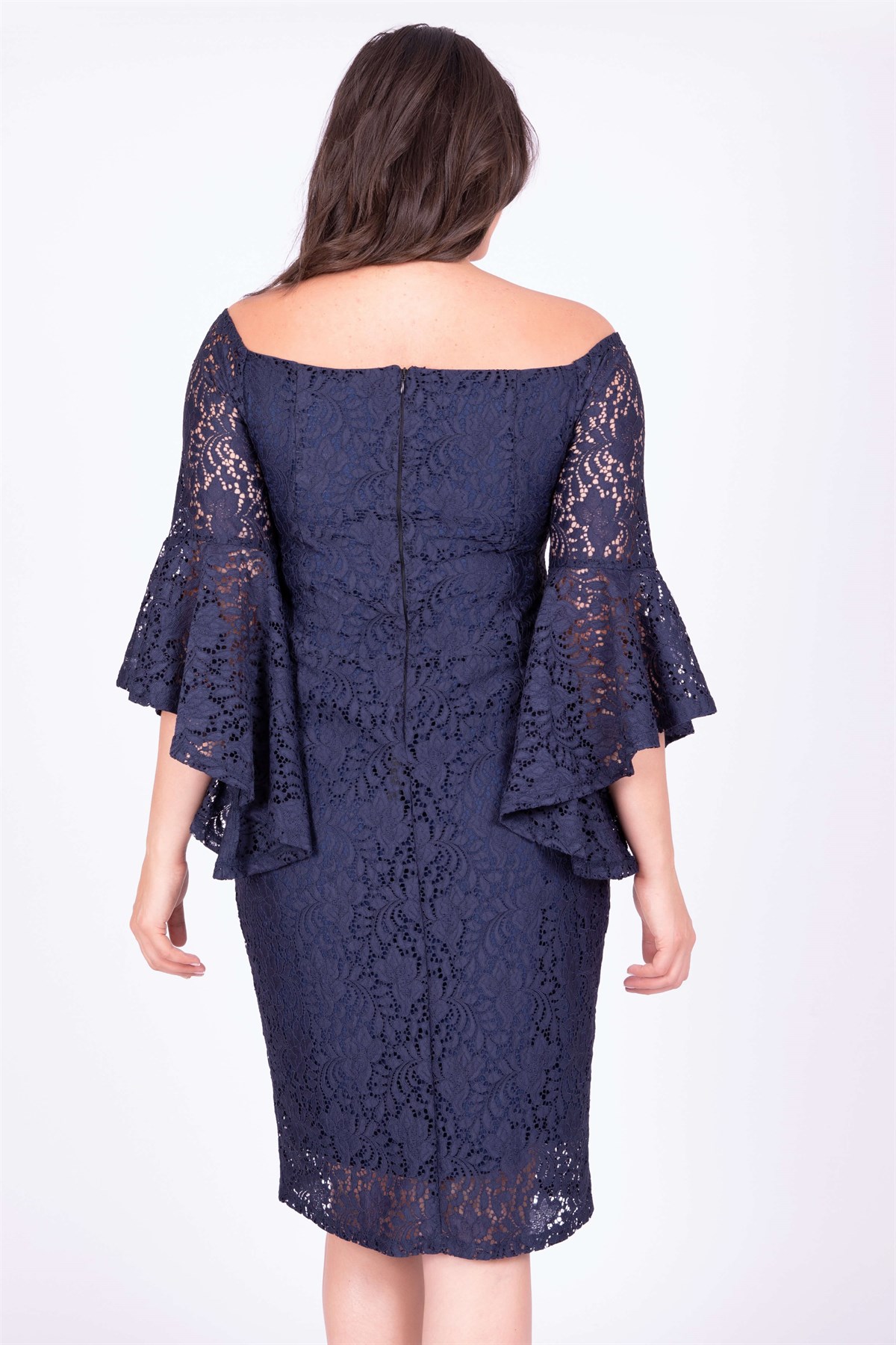 Myline-Dantelli Elbise-Büyük Beden Günlük Elbiseler-34718