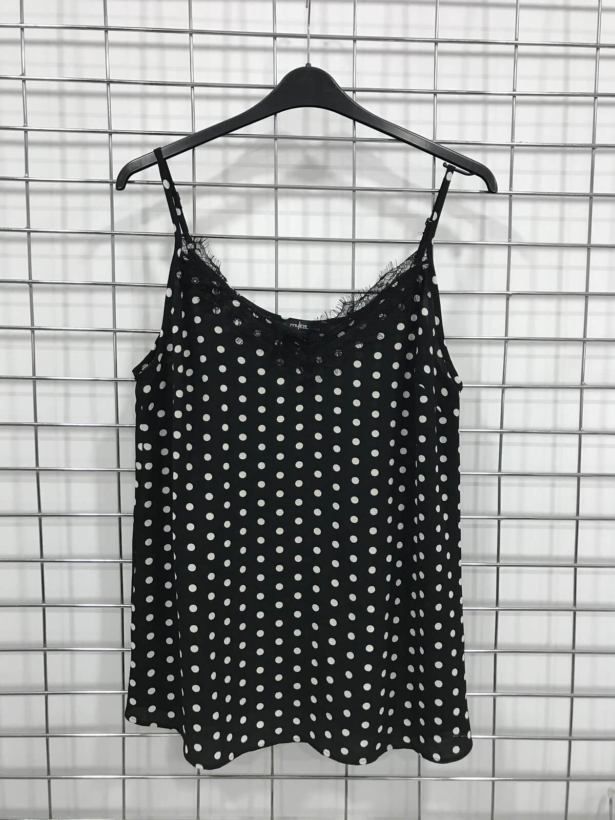 Myline-Dantelli İp Askılı Bluz-Büyük Beden Bluz-45892