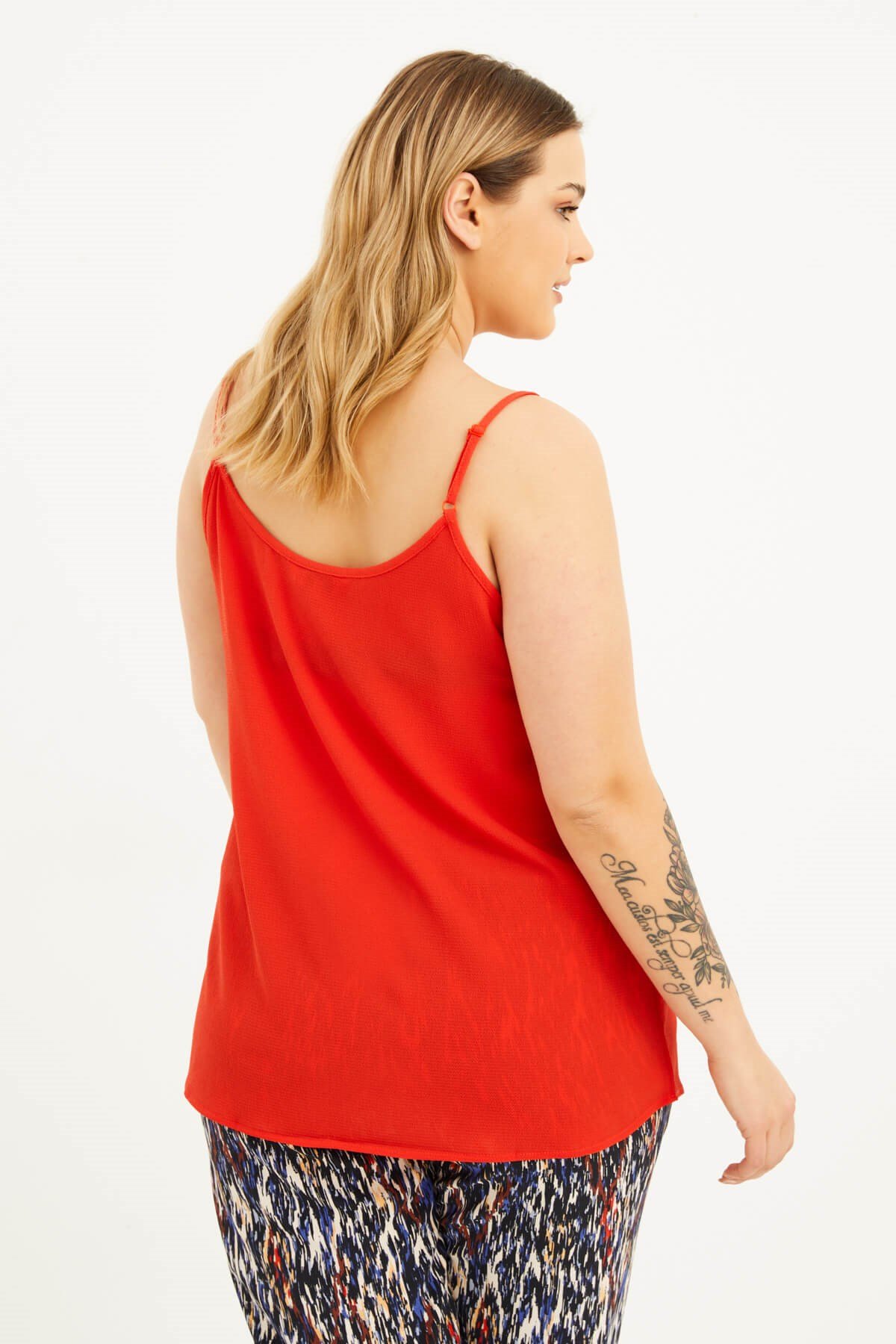 Myline-Dantelli İp Askılı Bluz-Büyük Beden Bluz-66838