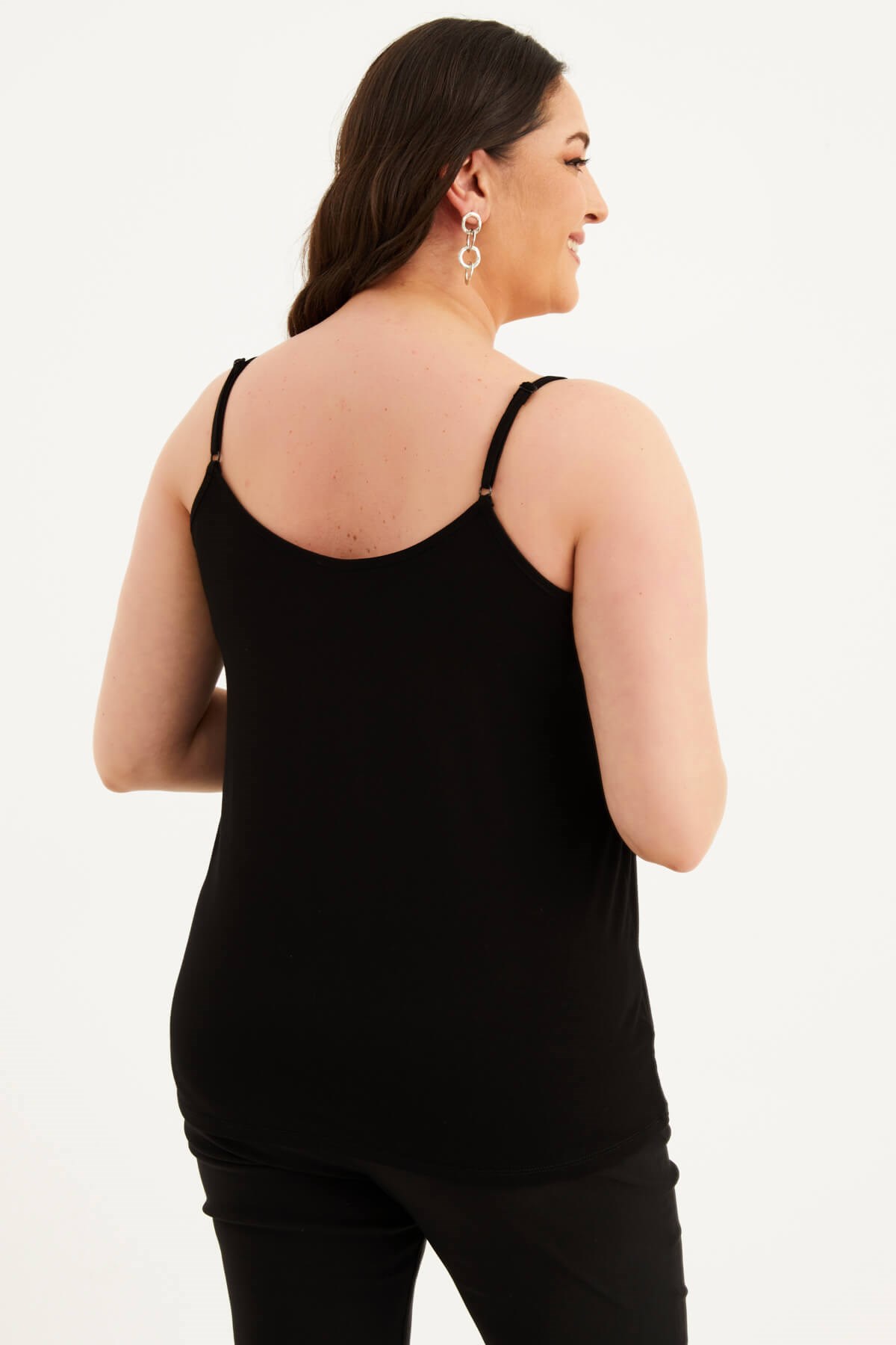 Myline-Dantelli İp Askılı Top-Büyük Beden Tişört-77480