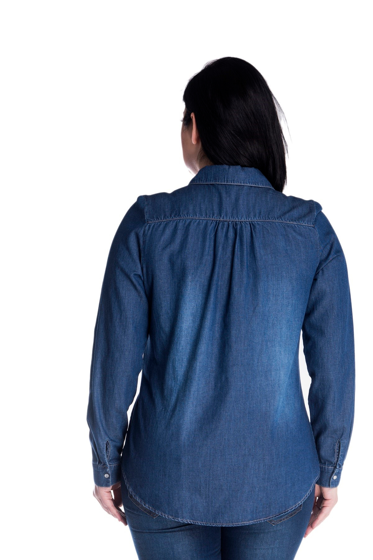 Myline-Denim Gömlek-Büyük Beden Gömlek-34150