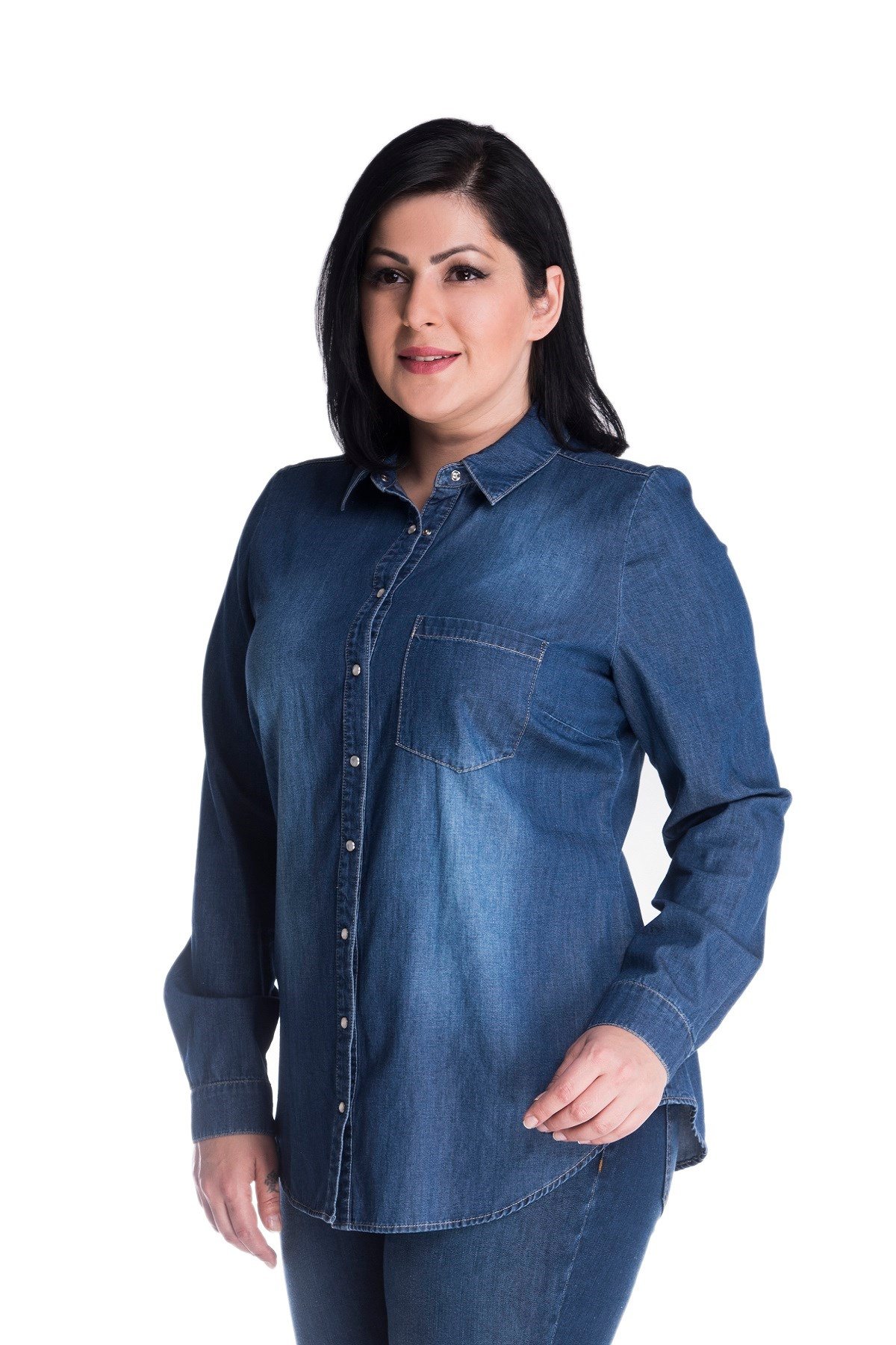 Myline-Denim Gömlek-Büyük Beden Gömlek-34150