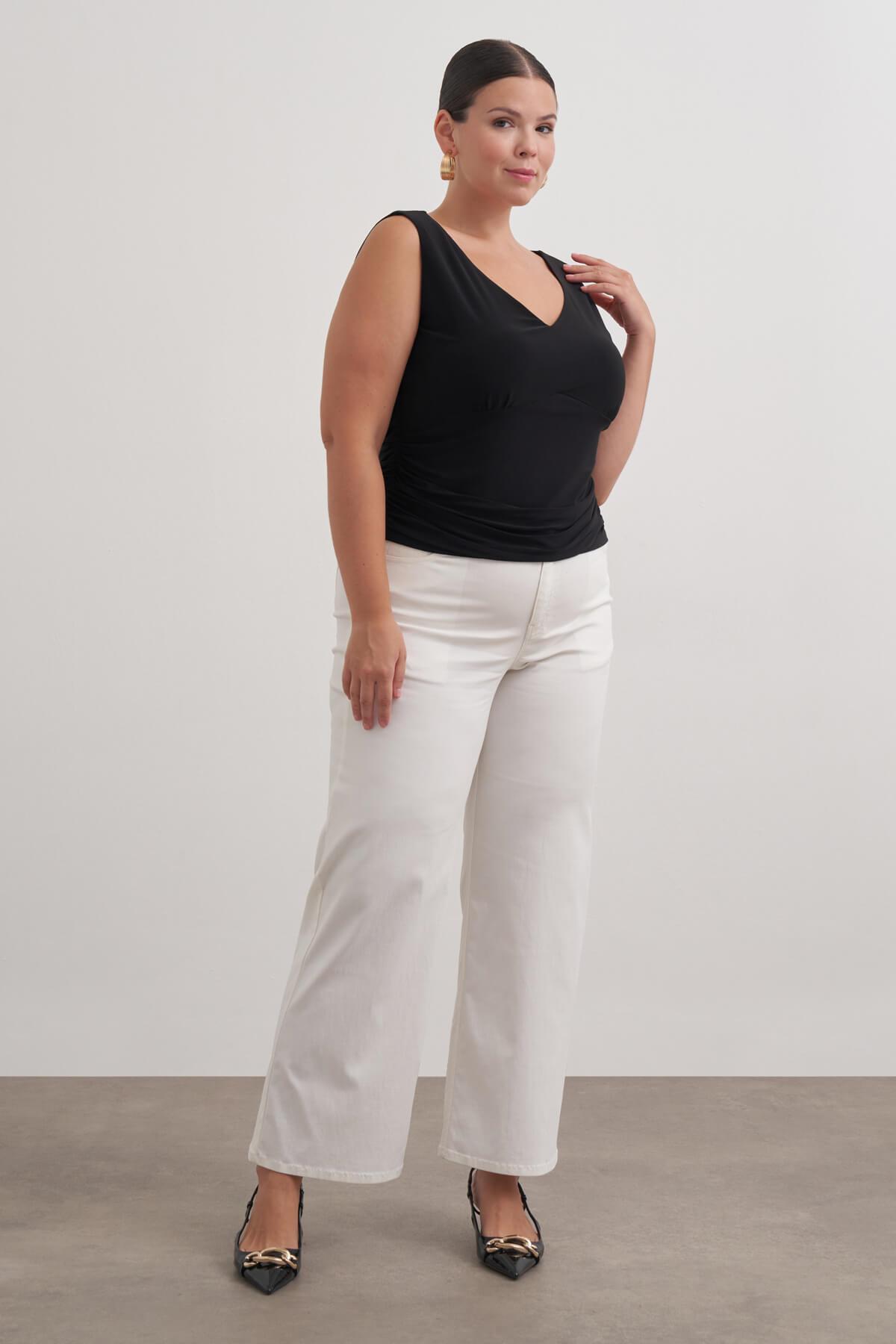 Myline-Drape Detaylı Bluz-Büyük Beden Bluz-129041