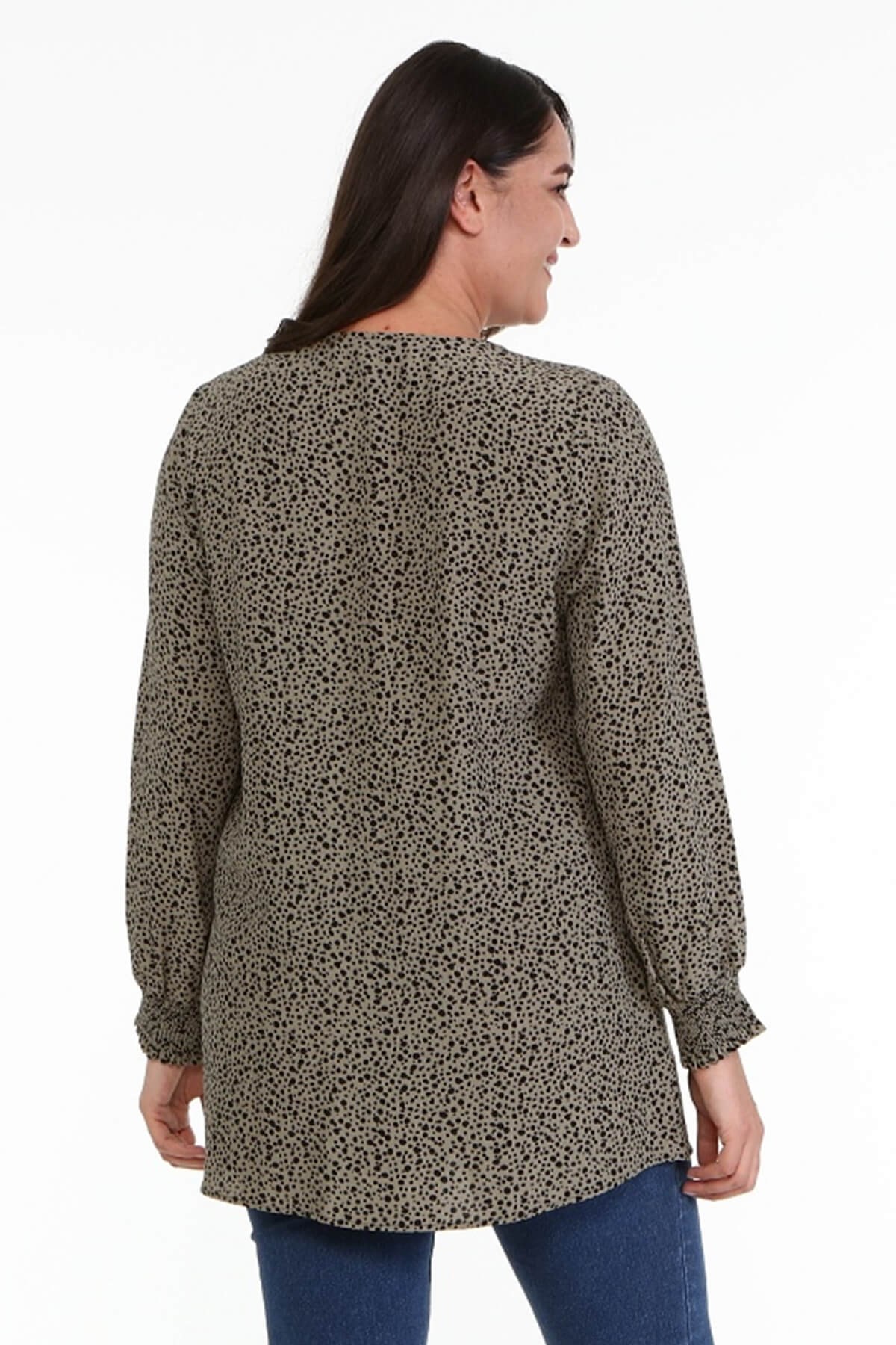 Myline-Düğme Detaylı Gipeli Tunik-Büyük Beden Tunik-66922