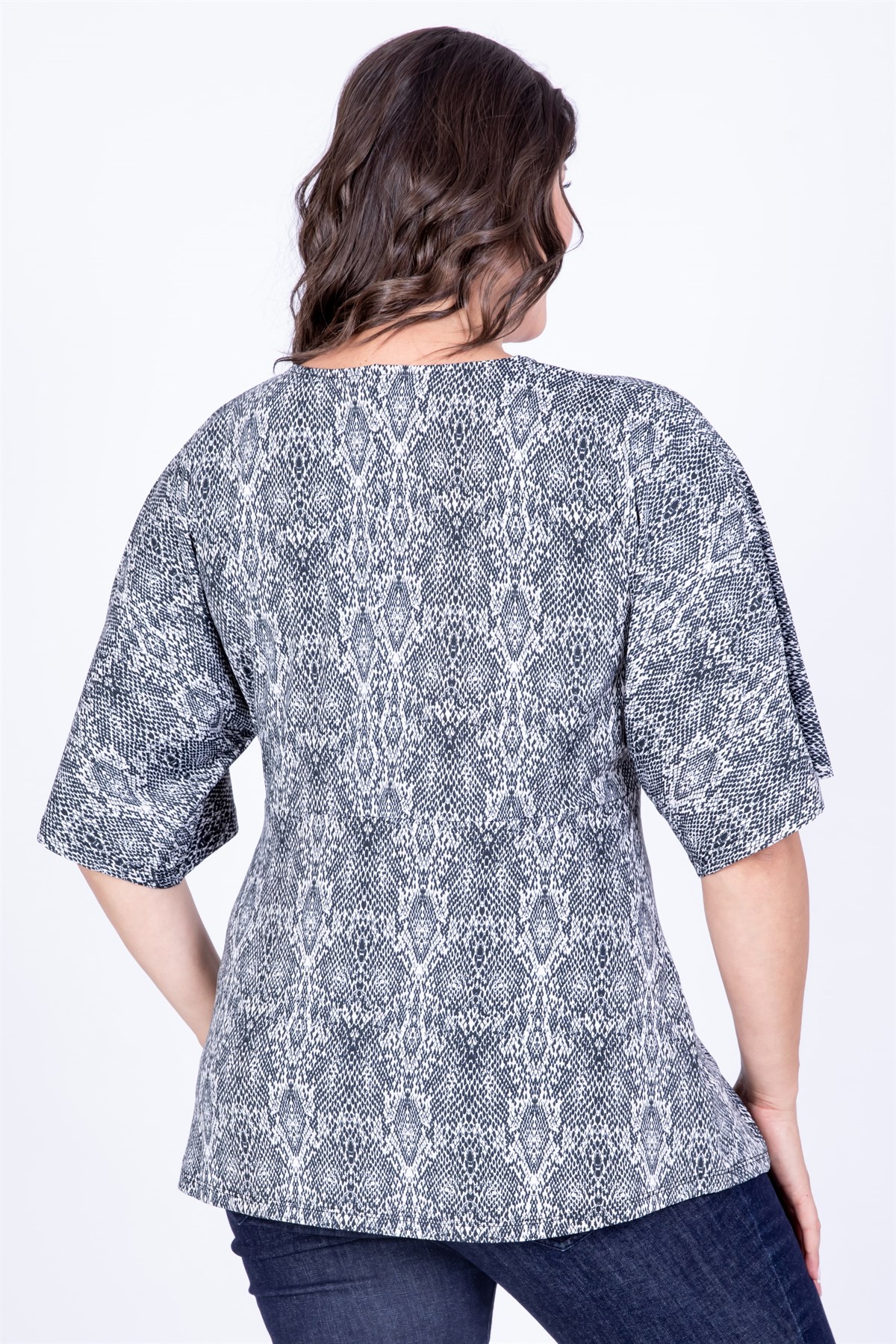 Myline-Düğüm Detaylı Bluz-Büyük Beden Bluz-34924