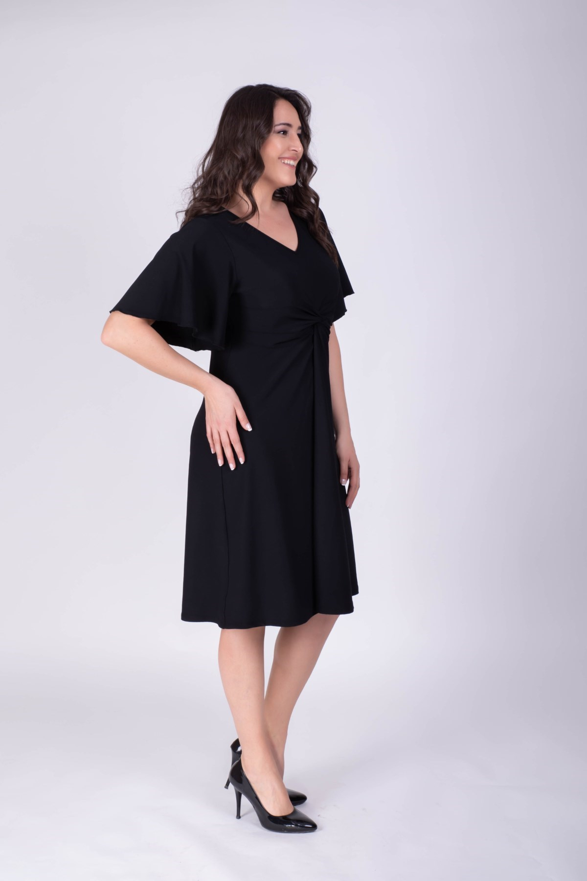 MYLINE-Düğüm Detaylı Elbise-Elbise-34404