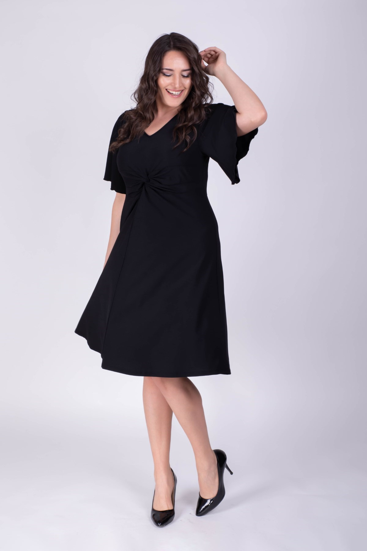 MYLINE-Düğüm Detaylı Elbise-Elbise-34404