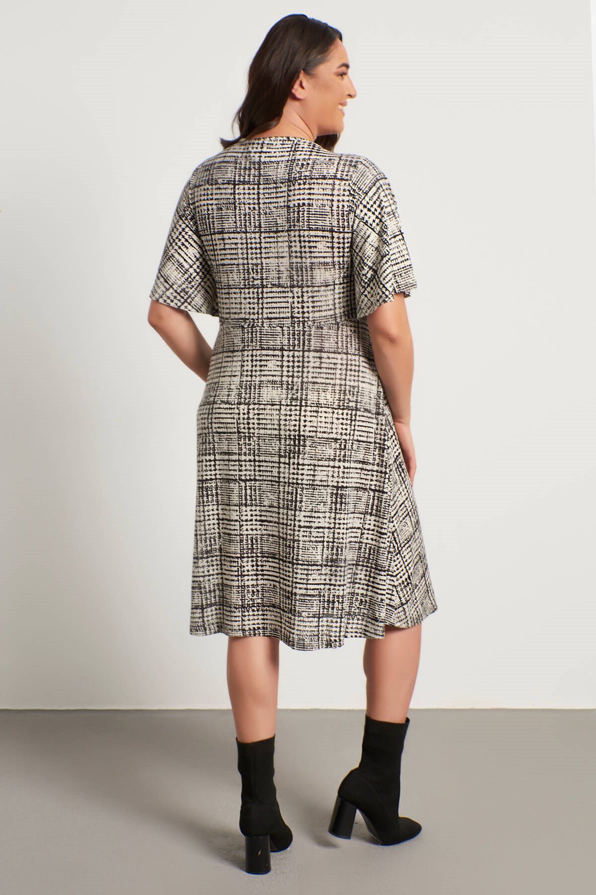 Myline-Düğüm Detaylı Elbise-Büyük Beden Günlük Elbiseler-56291