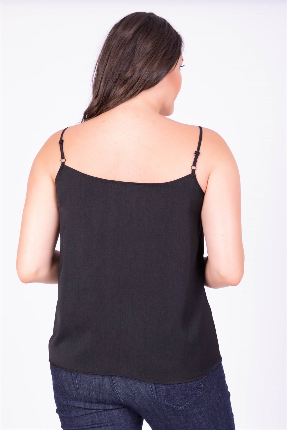 Myline-Düğüm Detaylı İp Askılı Bluz-Büyük Beden Bluz-34803