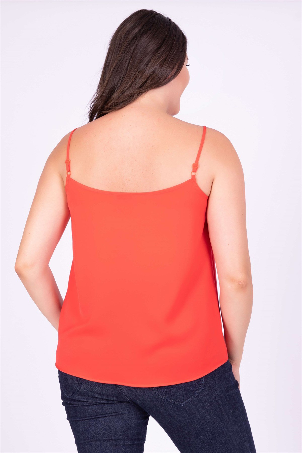 Myline-Düğüm Detaylı İp Askılı Bluz-Büyük Beden Bluz-34804