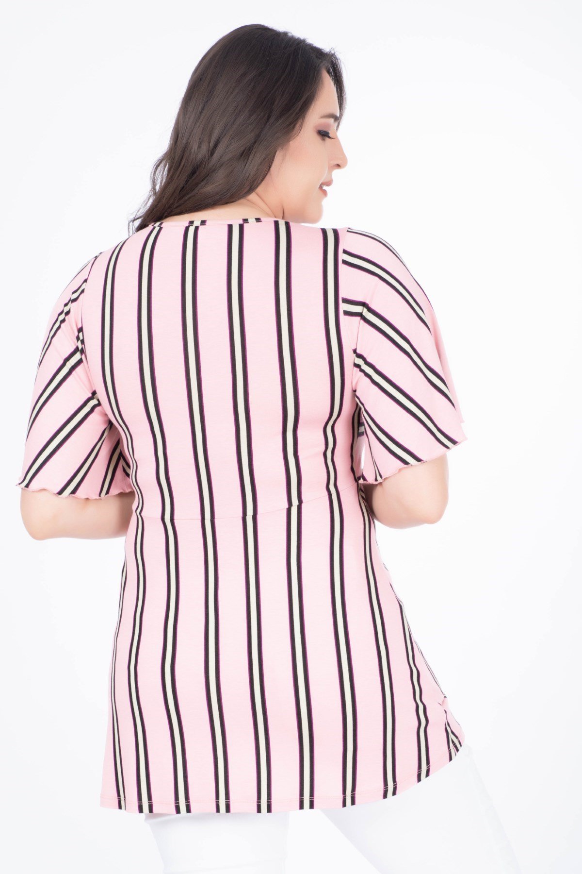 MYLINE-Düğüm Detaylı Pelerin Kol Bluz-Bluz-34536