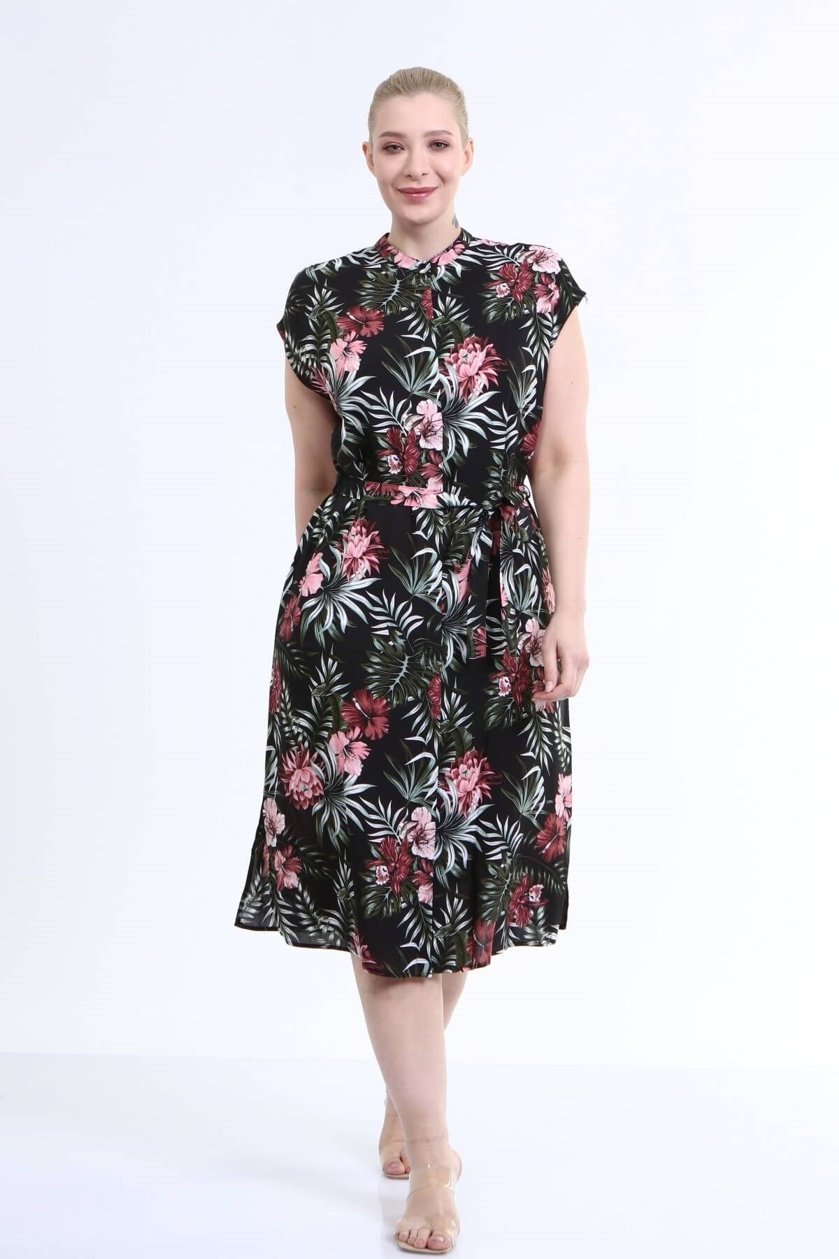 Düşük Kol Gömlek Elbise