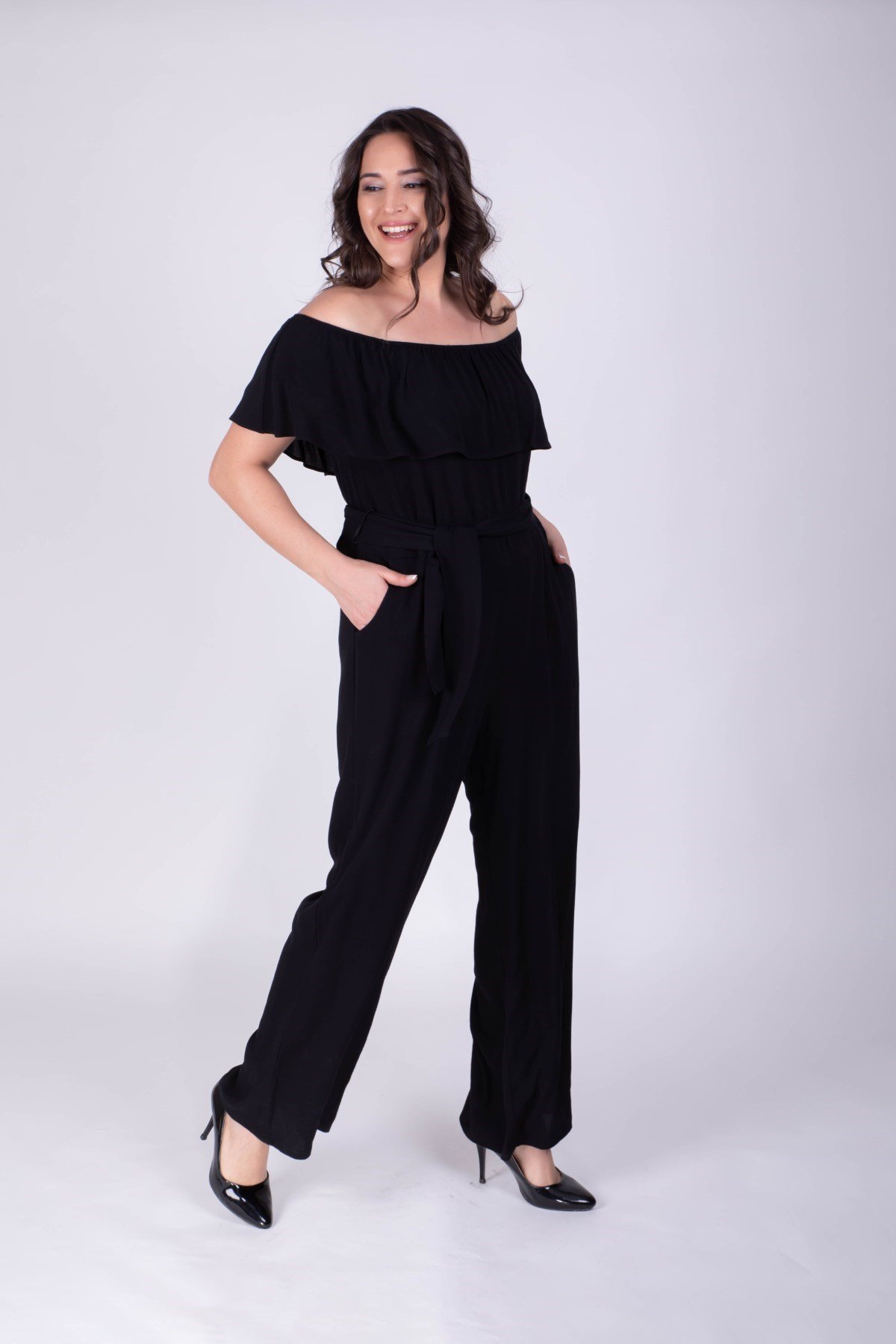 MYLINE-Düşük Omuzlu Tulum-Tulum-34397