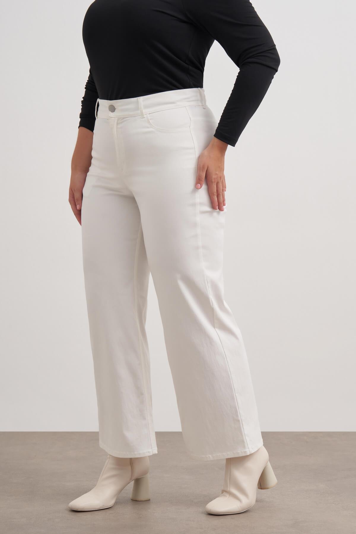 Myline-Düz Kesim Dokuma Pantolon-Büyük Beden Pantolon-139219