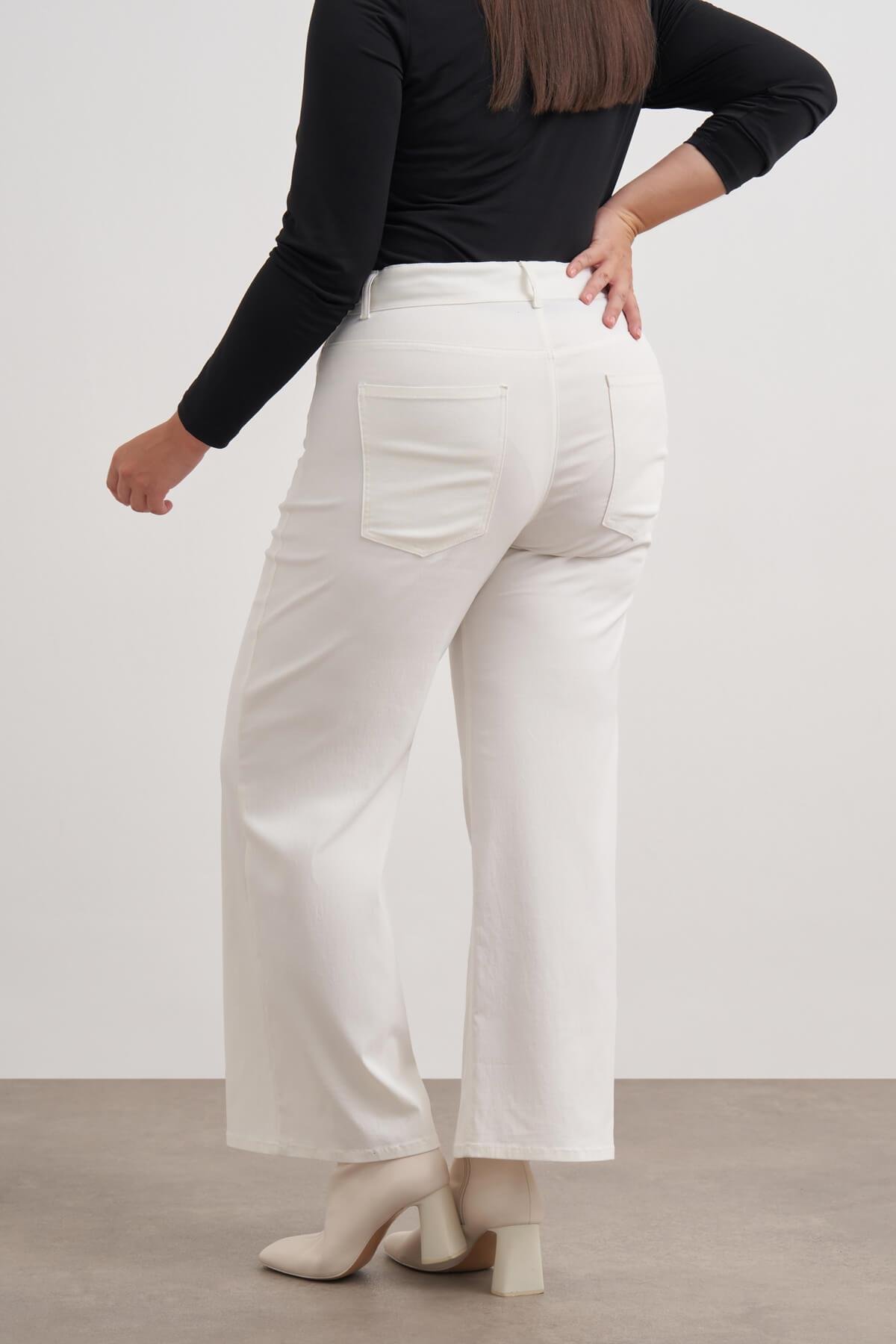 Myline-Düz Kesim Dokuma Pantolon-Büyük Beden Pantolon-139219