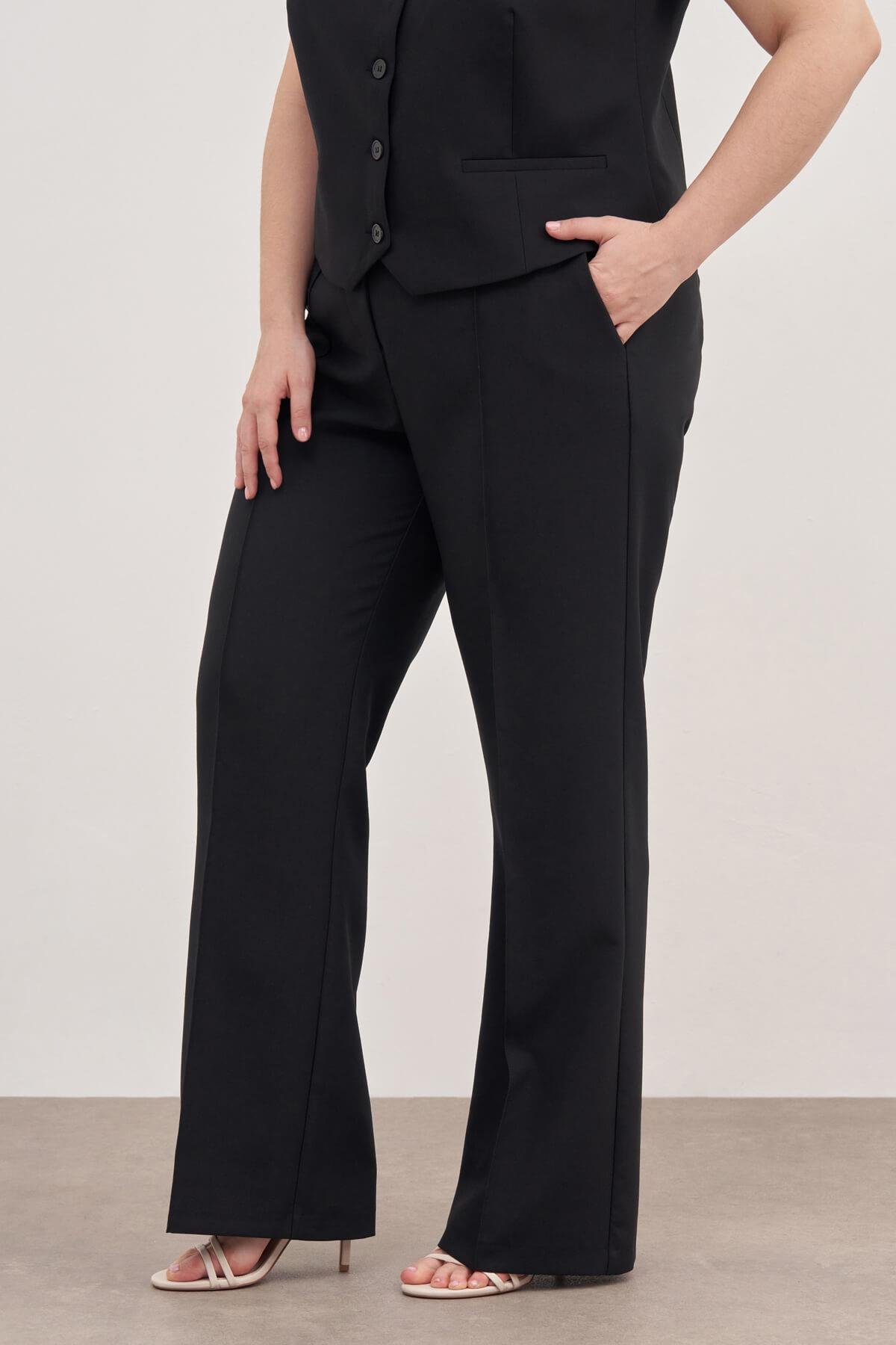 Myline-Düz Kesim Klasik Pantolon-Büyük Beden Pantolon-128778