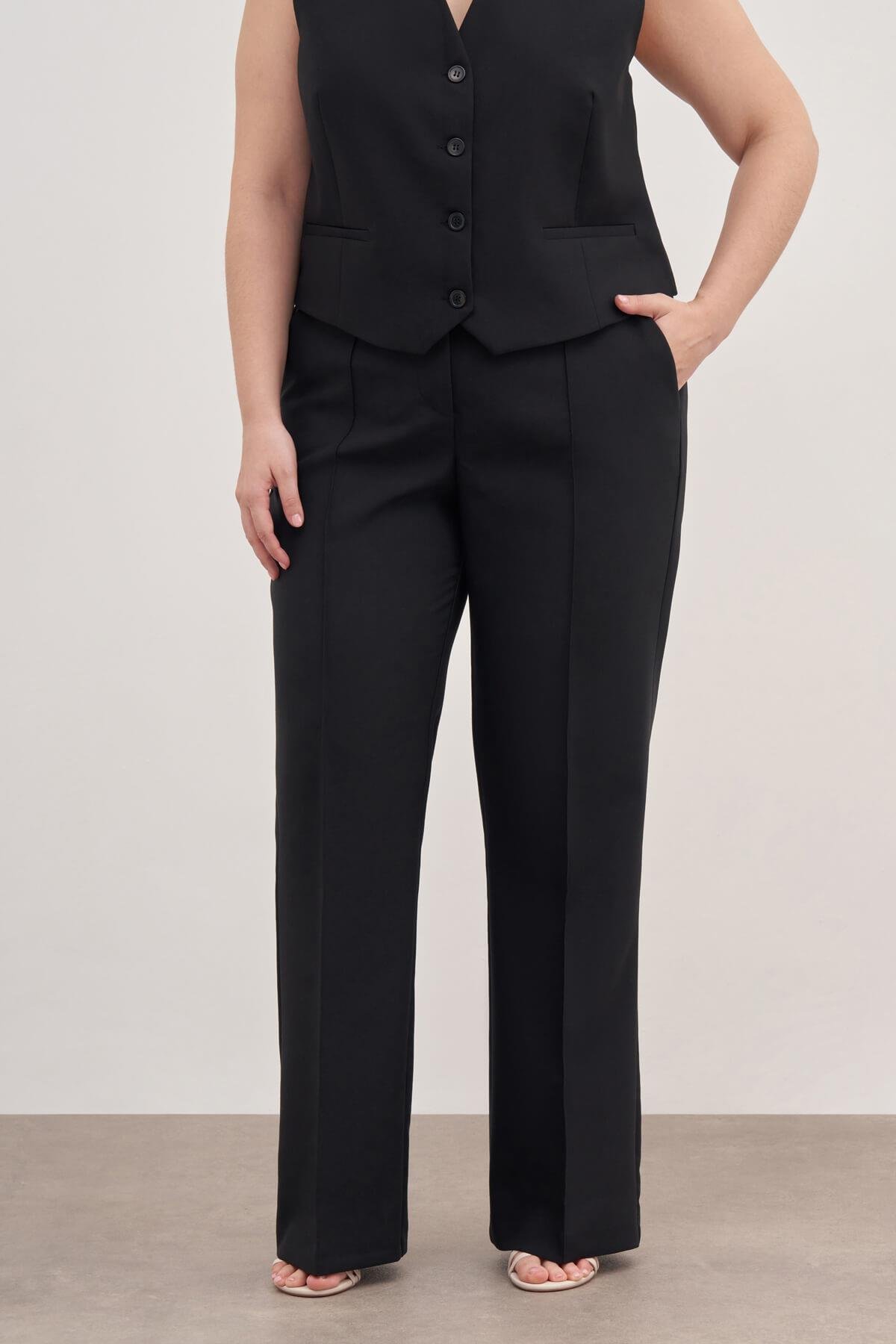 Myline-Düz Kesim Klasik Pantolon-Büyük Beden Pantolon-128778