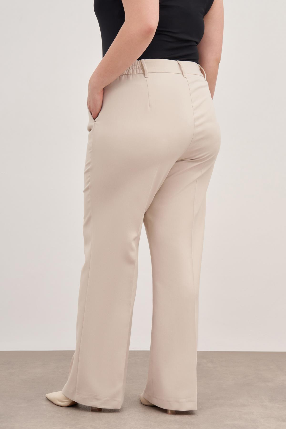 Myline-Düz Kesim Klasik Pantolon-Büyük Beden Pantolon-129017