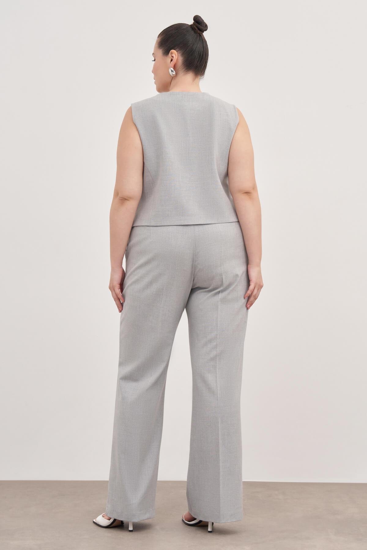 Myline-Düz Kesim Klasik Pantolon-Büyük Beden Pantolon-129018