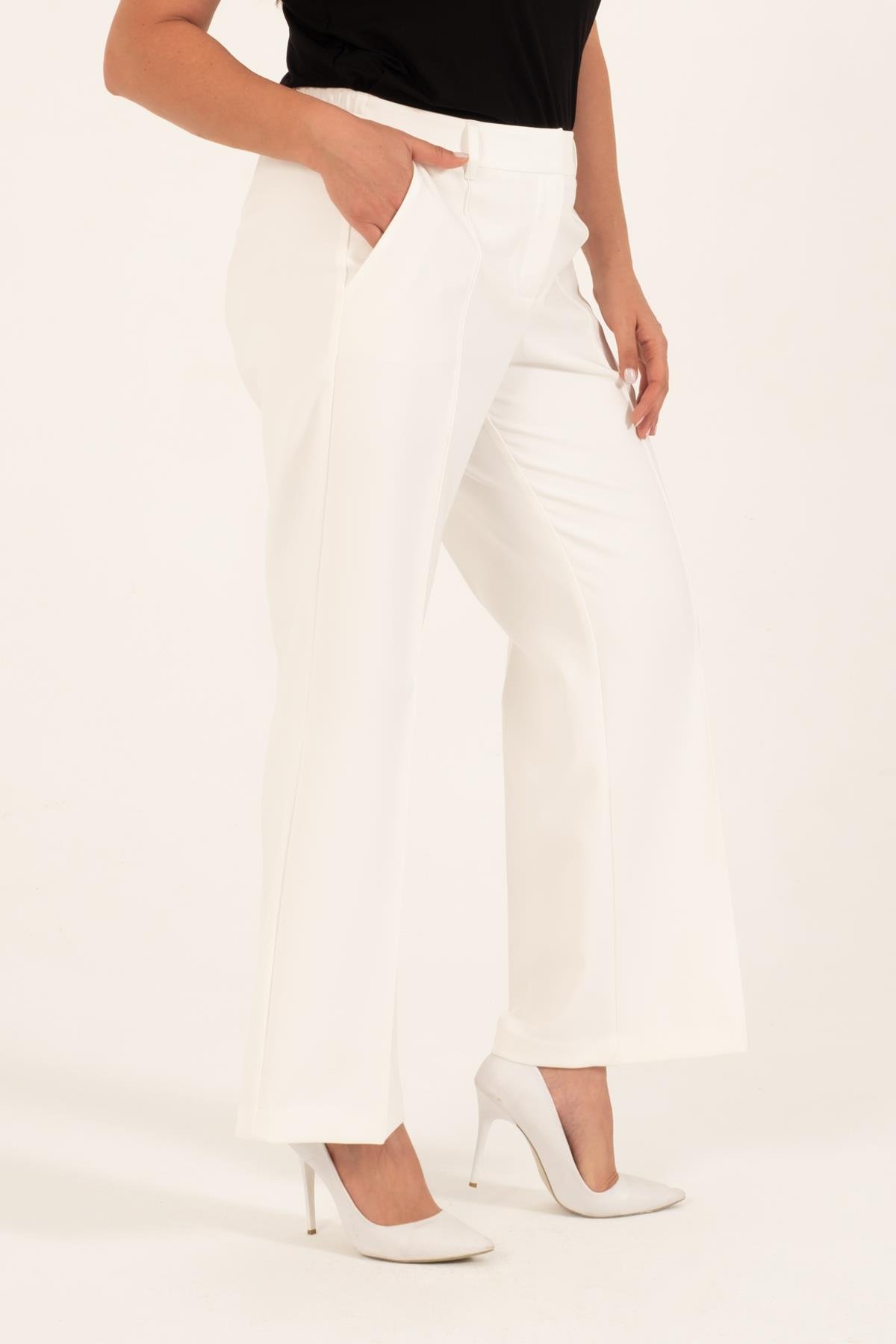 Myline-Düz Kesim Klasik Pantolon-Büyük Beden Pantolon-149631