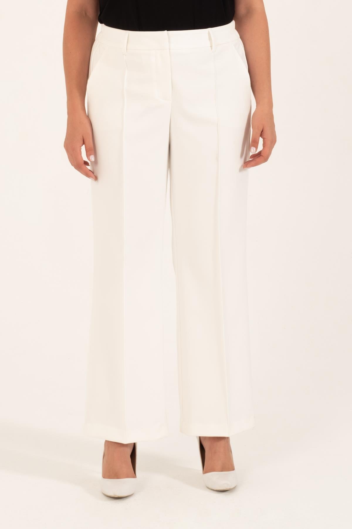 Myline-Düz Kesim Klasik Pantolon-Büyük Beden Pantolon-149631