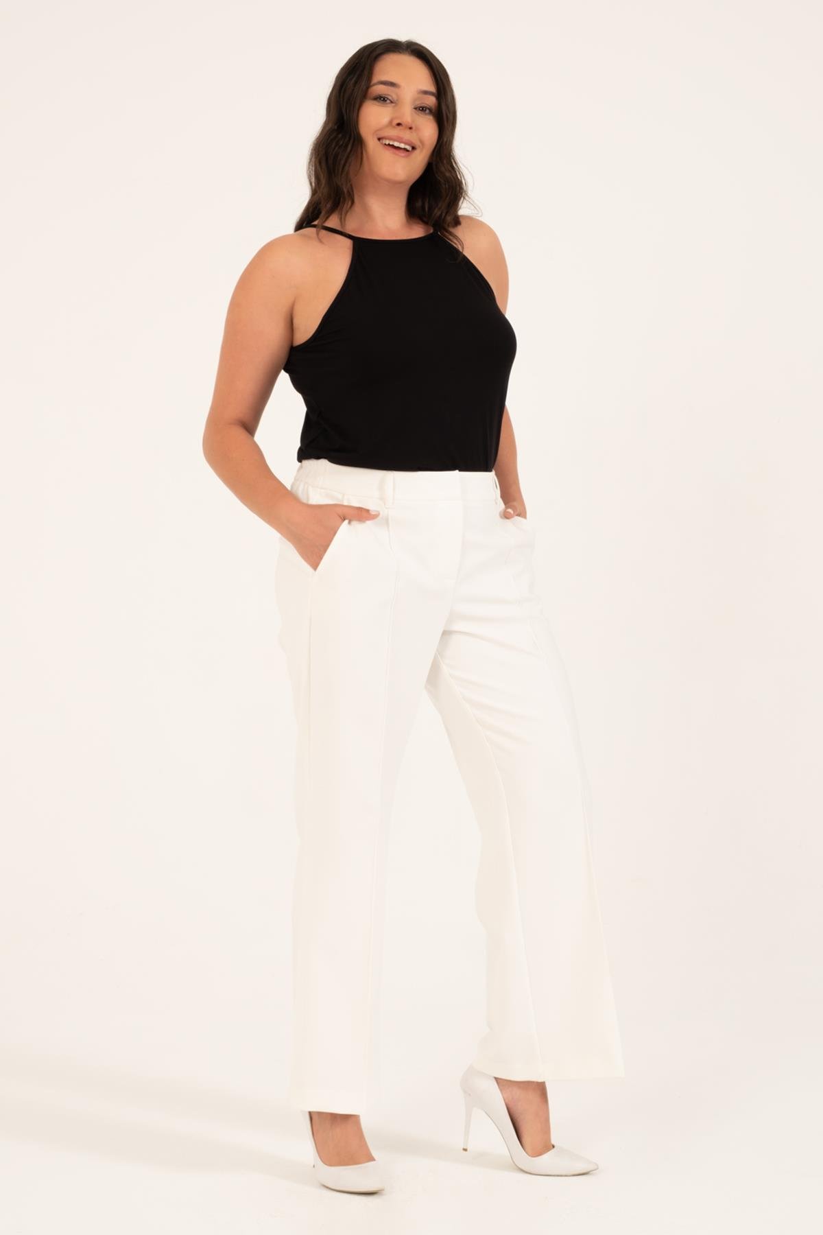 Myline-Düz Kesim Klasik Pantolon-Büyük Beden Pantolon-149631