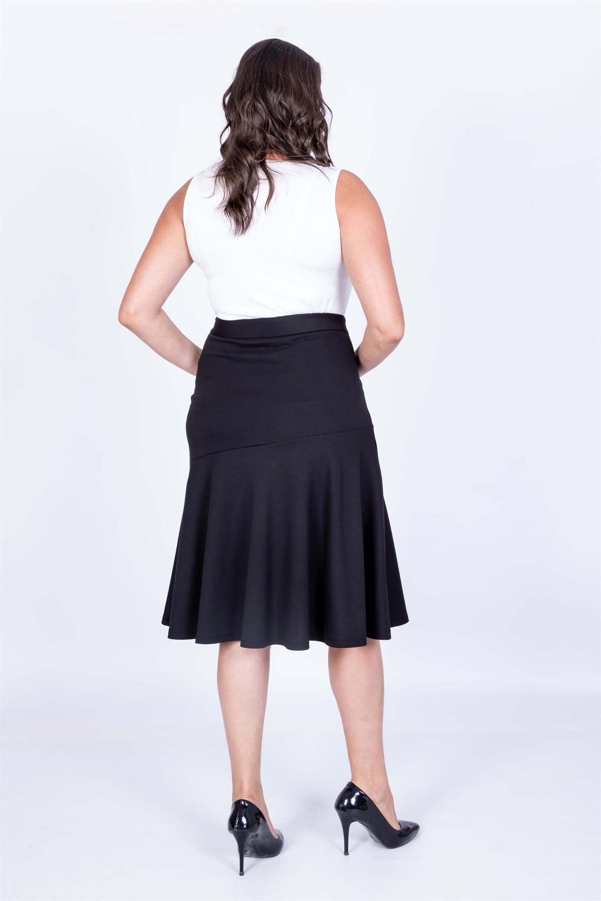 Myline-Eteği Volanlı Etek-Büyük Beden Etek-35018